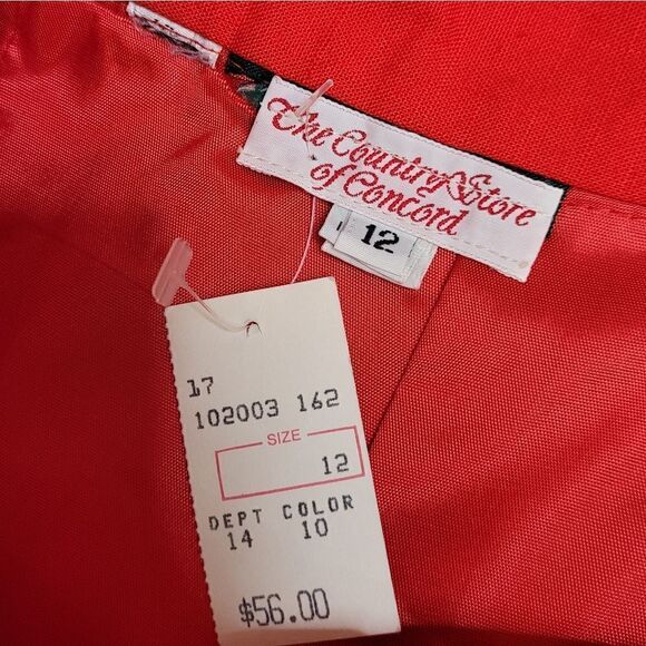 NEW Vintage‎ 80s bright red modest midi skirt M - Picture 4 of 10